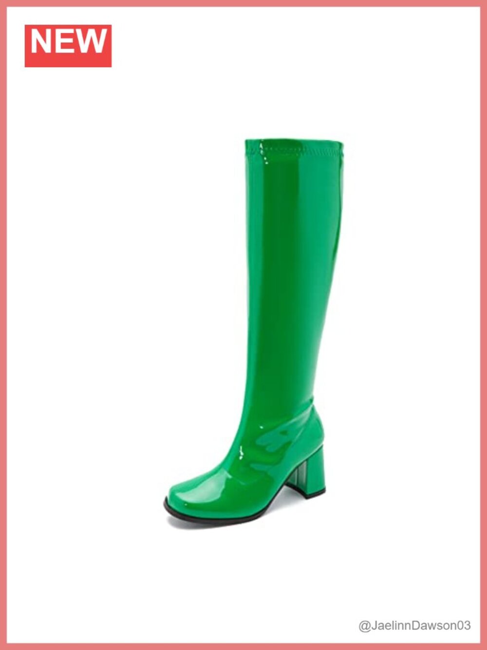 Women's Chunky Heel Knee High Boots Square Toe PU Gogo Boots